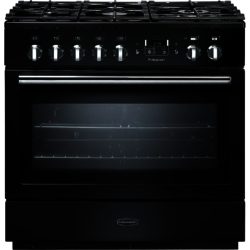 Rangemaster Professional+ FX 90cm 91130 Dual Fuel Range Cooker in Gloss Black with FSD Hob